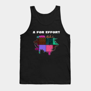 A For Effort Funny Quote Patchwork With Stitches All Around Tank Top